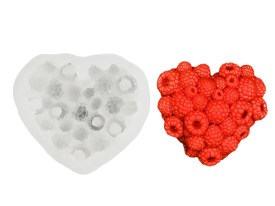 Molde silicona corazon de frambuesa